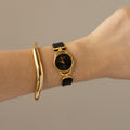 Vintage Gucci Swiss Midnight Leather Horsebit Gold Watch