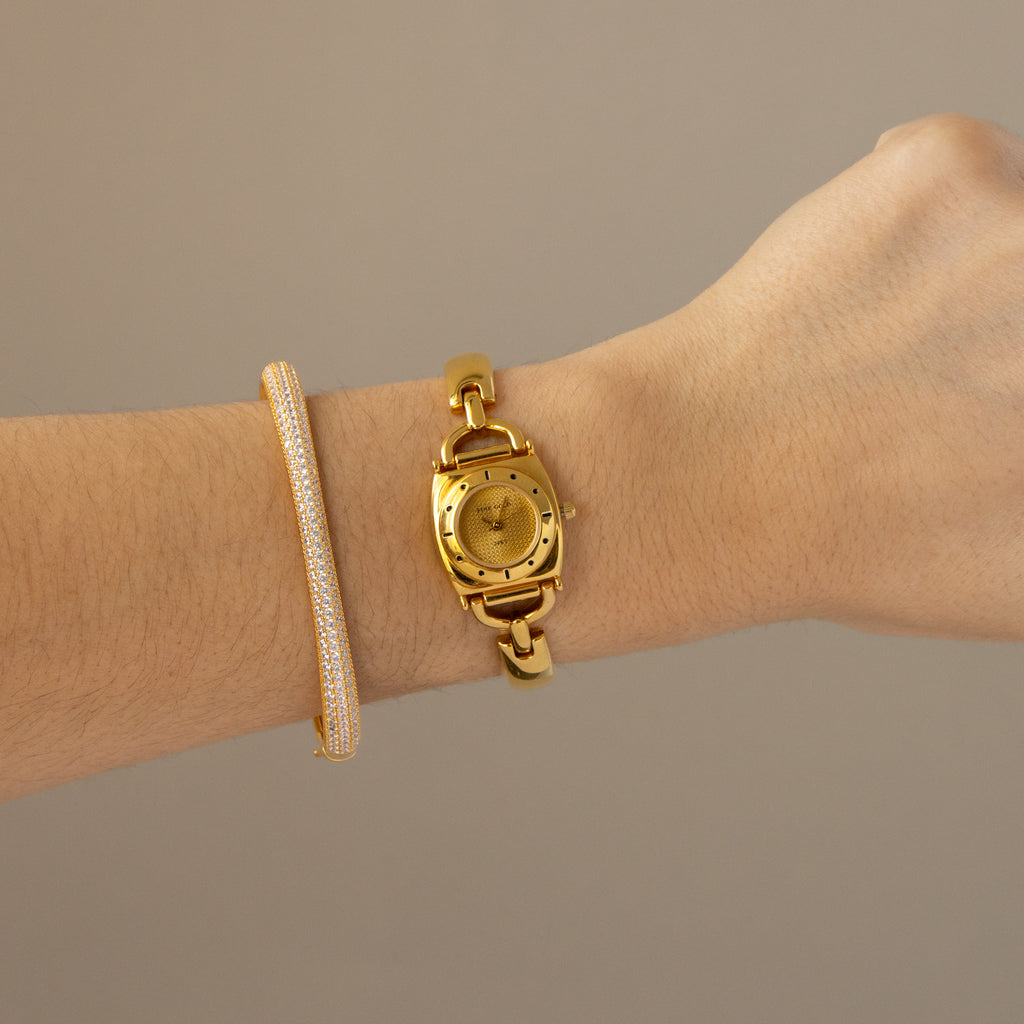 Vintage Fine Gold Bold Link Gold Watch