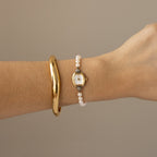 Vintage 4°C Pearl Toggle Gold Watch