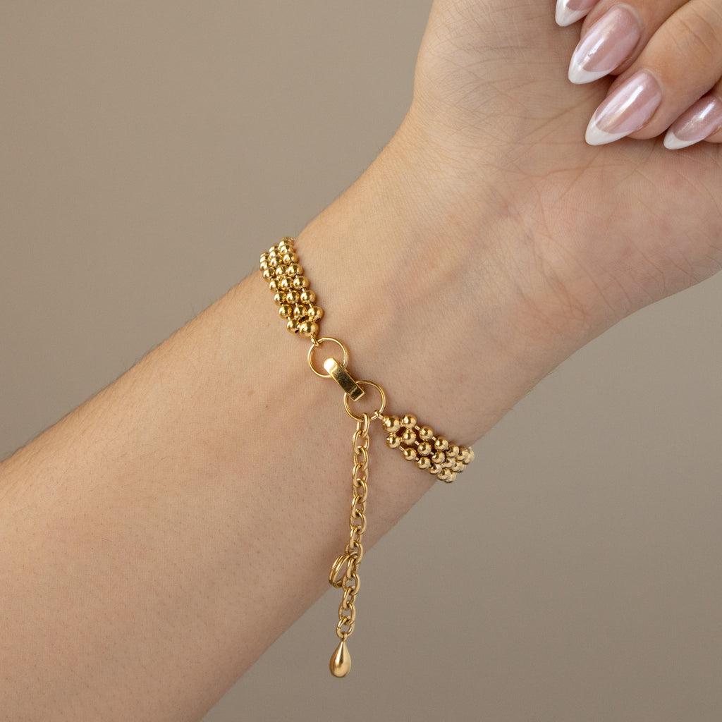 Vintage Gianni Accardi Midnight Beaded Gold Watch