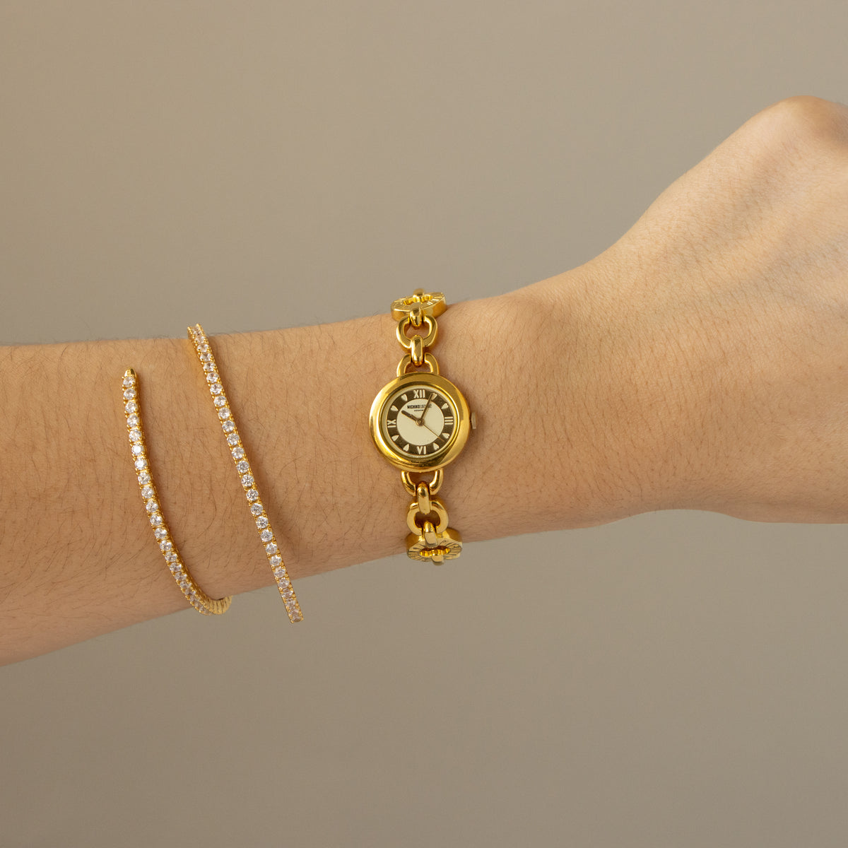 Vintage Michiko London Medallion Gold Watch