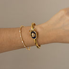 Vintage Garat Pave Bow Locket Cuff Gold Watch