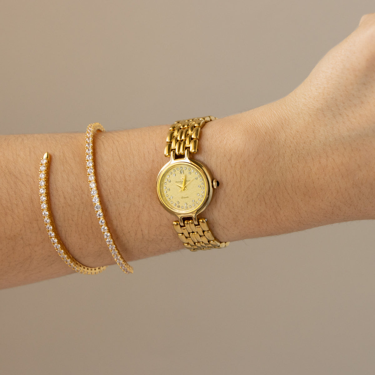Vintage Francois Blin Pave Gold Watch