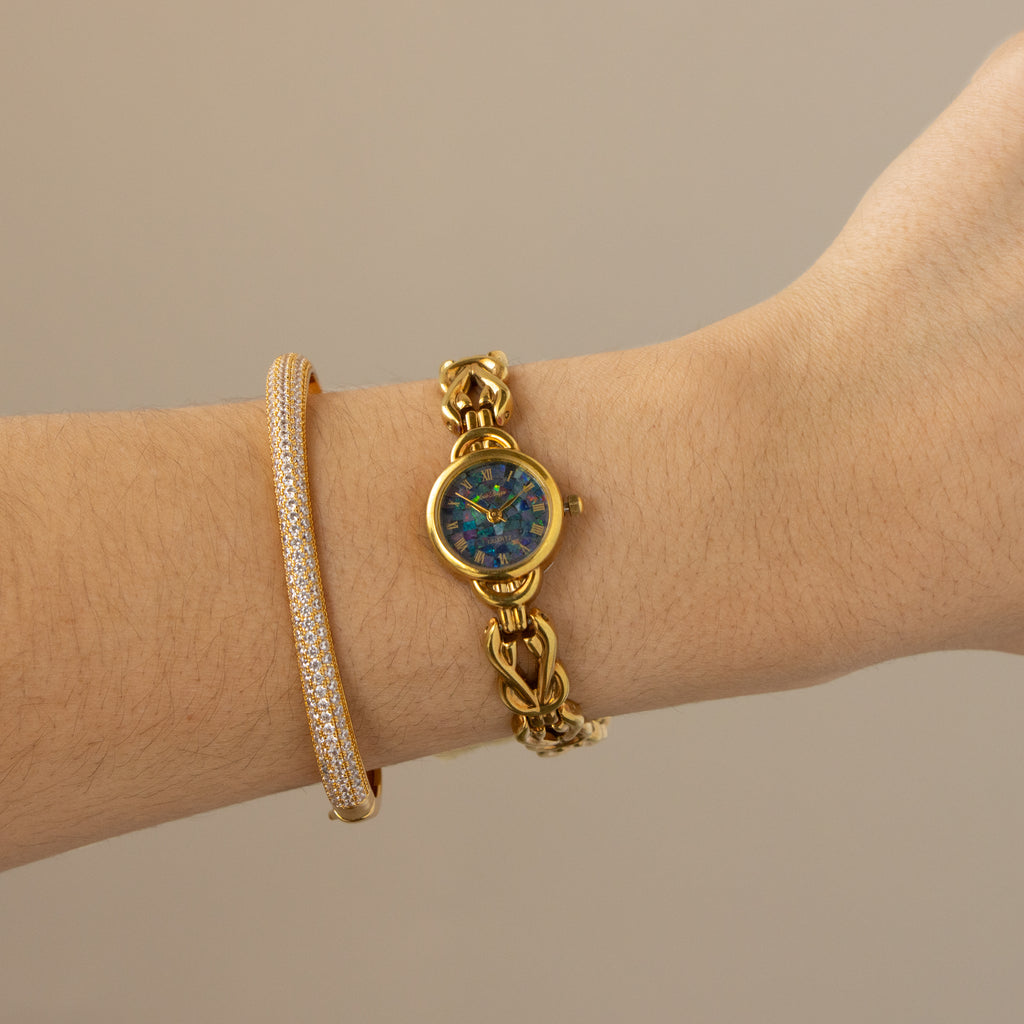 Vintage Louis Philippe Mosaic Round Gold Watch