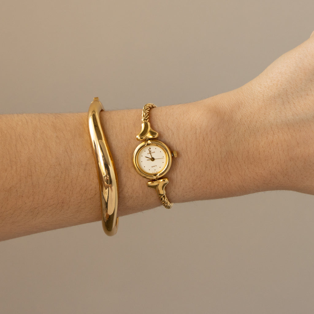 Vintage Junghans Swiss Dainty Rope Gold Watch