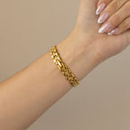 Vintage Lombardi Oval Pearl Gold Watch