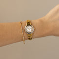 Vintage Grovana Swiss Roman Cuff Two Tone Watch