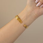 Vintage Grovana Swiss Roman Cuff Two Tone Watch