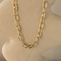 Chunky Diamond Paperclip Link Necklace
