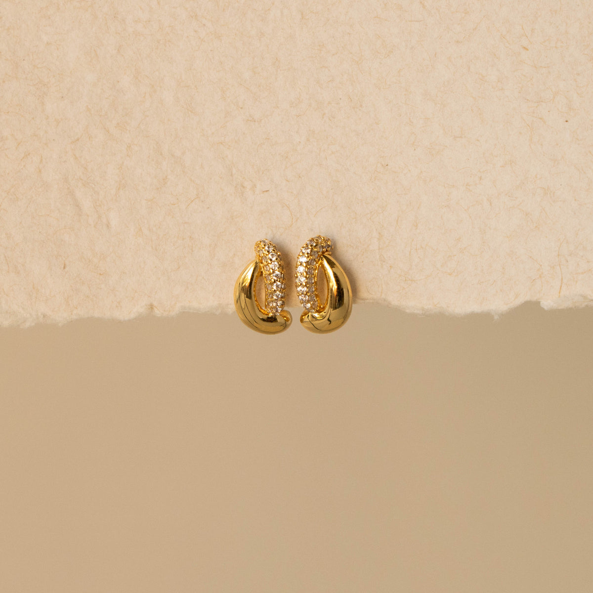 Half Diamond Arc Studs