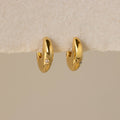 Bezel Diamond Dome Hoops