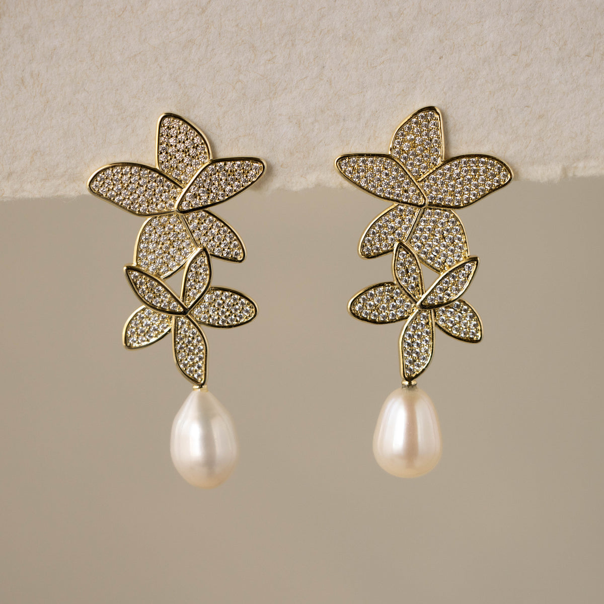 Twin Blossom Pearl Studs