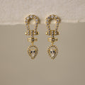 Western Pave Horseshoe Drop Studs