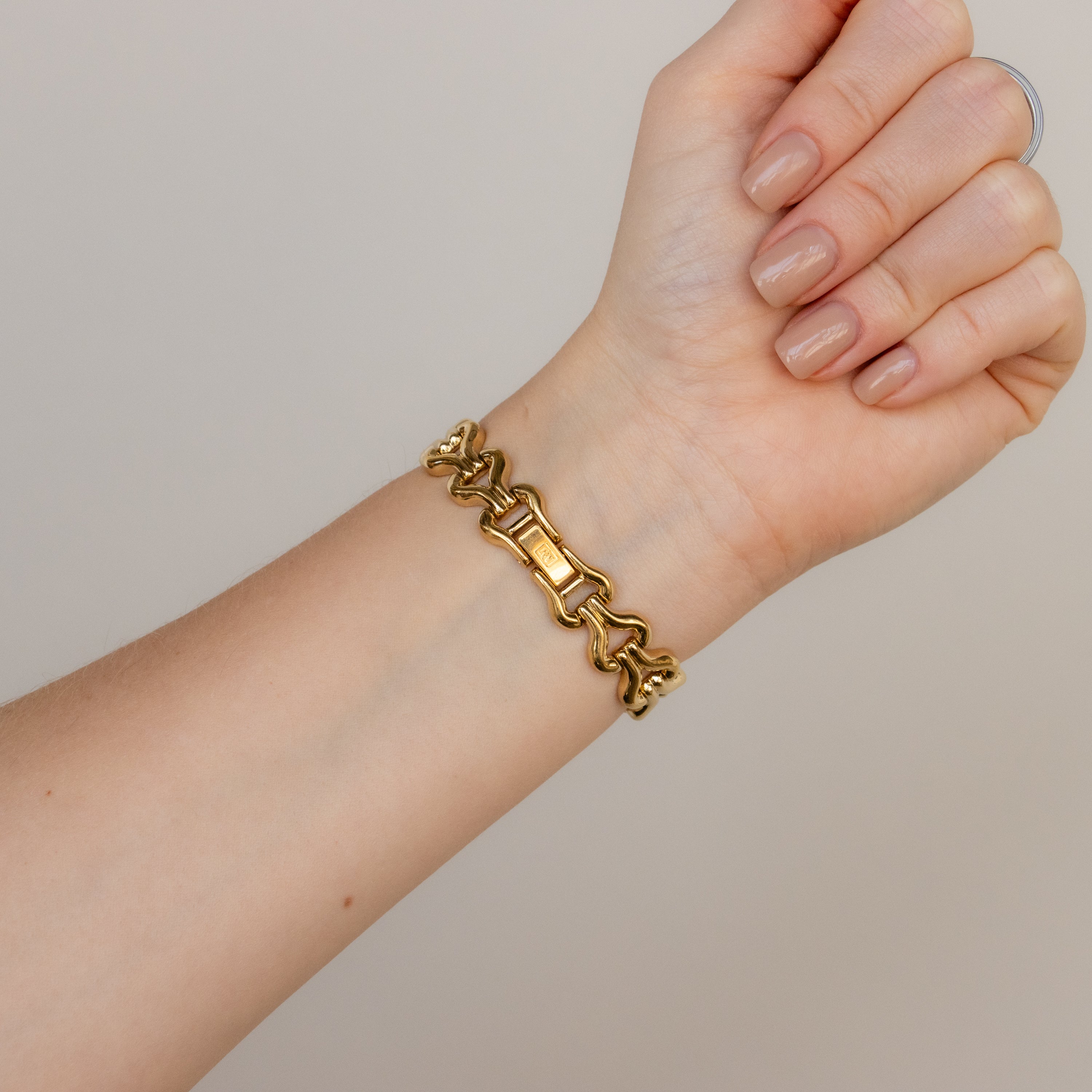 Vintage Raymond Weil Swiss Pave Link Gold Watch