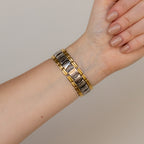 Vintage Christian Bernard Bold Pave Two Tone Watch