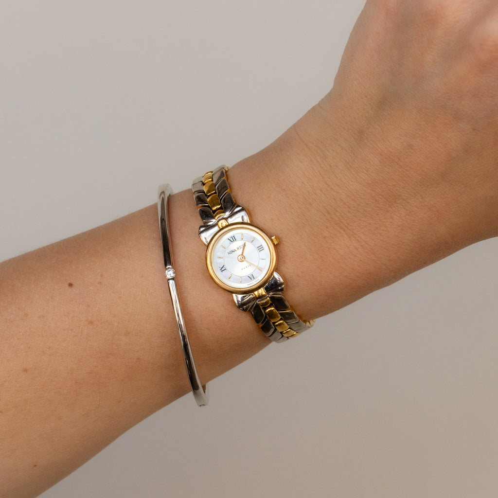 Vintage Nina Ricci Swiss Bold Two Tone Watch