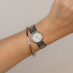 Vintage YSL Bold Ribbed Two Tone Watch