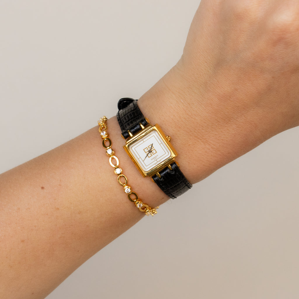 Vintage Givenchy Swiss Square Gold Watch
