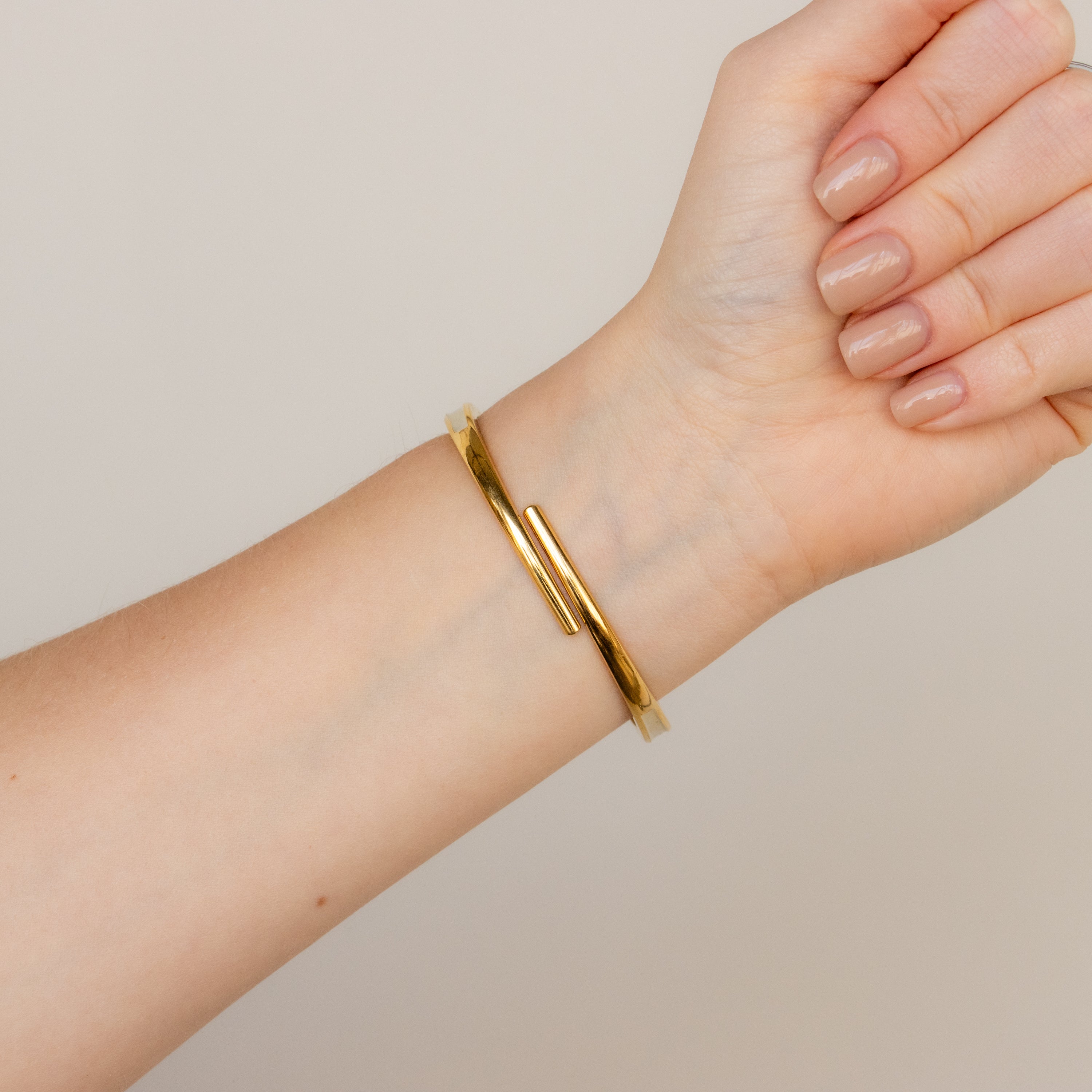 Vintage André Mouche Swiss Locket Cuff Gold Watch