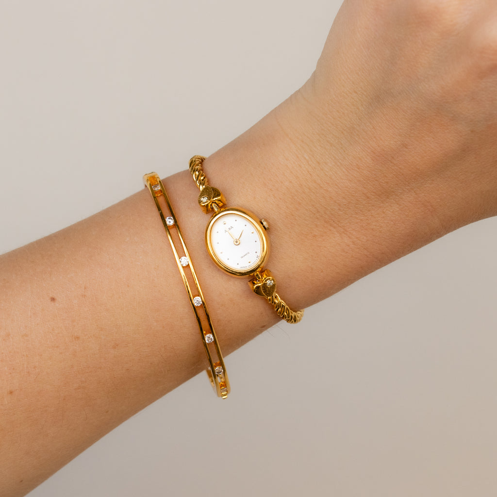 Vintage Alba Hearts Oval Gold Watch