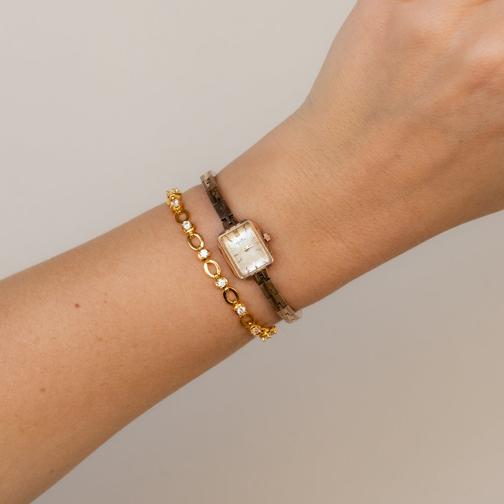 Vintage Agete Square Light Gold Watch