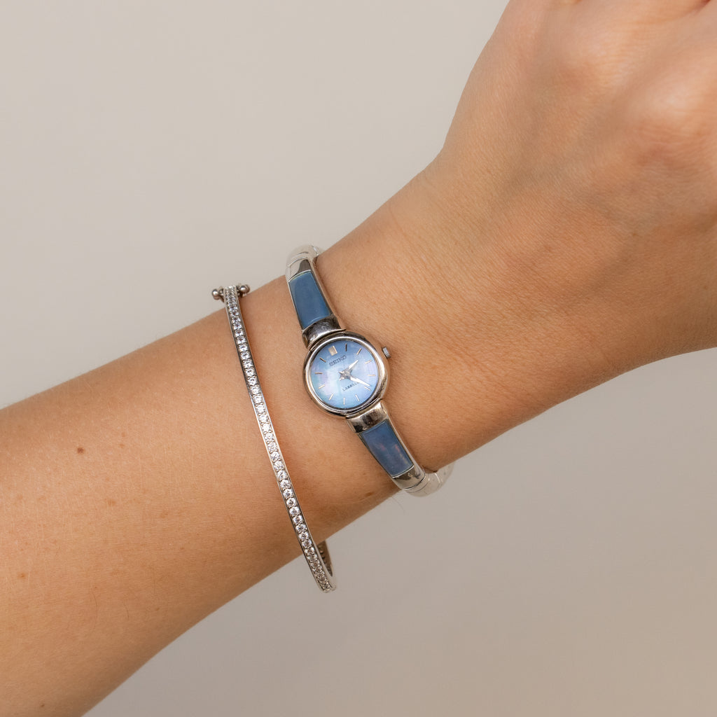 Rare Vintage Seiko Ocean Cuff Silver Watch