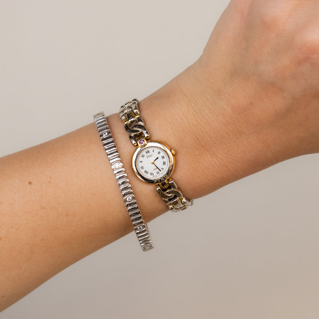 Vintage Alba Ruby Link Two Tone Watch