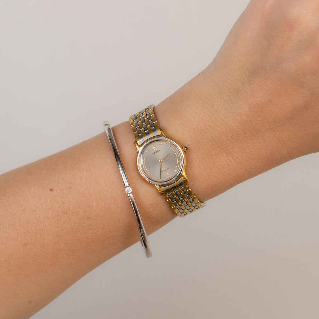 Vintage Seiko Exceline Sleek Two Tone Watch