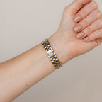 Vintage Technos Swiss Round Two Tone Watch