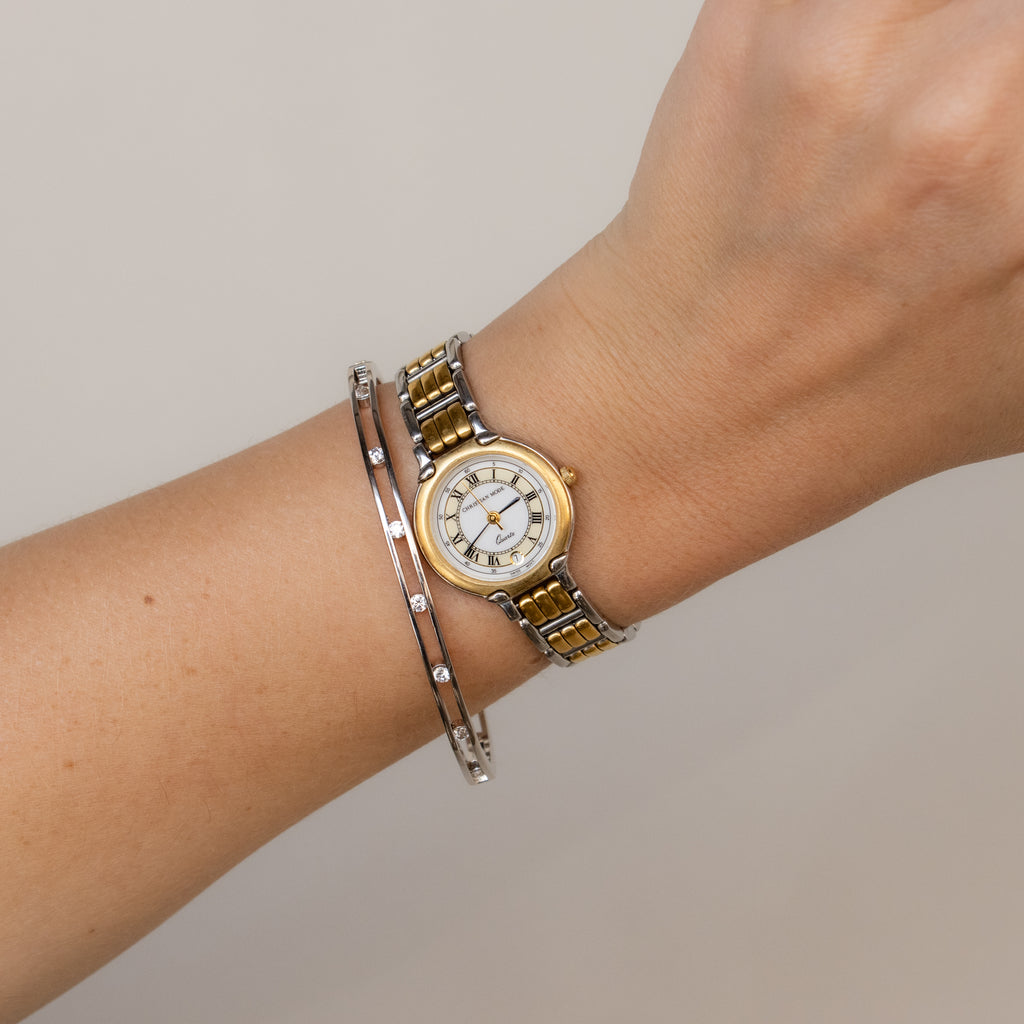 Vintage Christian Mode Swiss Bold Two Tone Watch