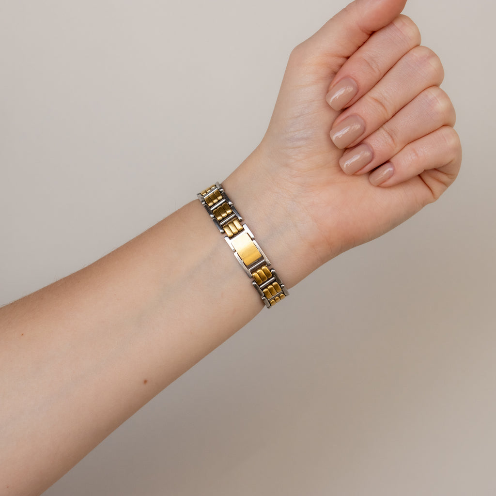 Vintage Christian Mode Swiss Bold Two Tone Watch