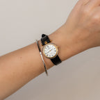 Vintage Lanvin Black Strap Two Tone Watch