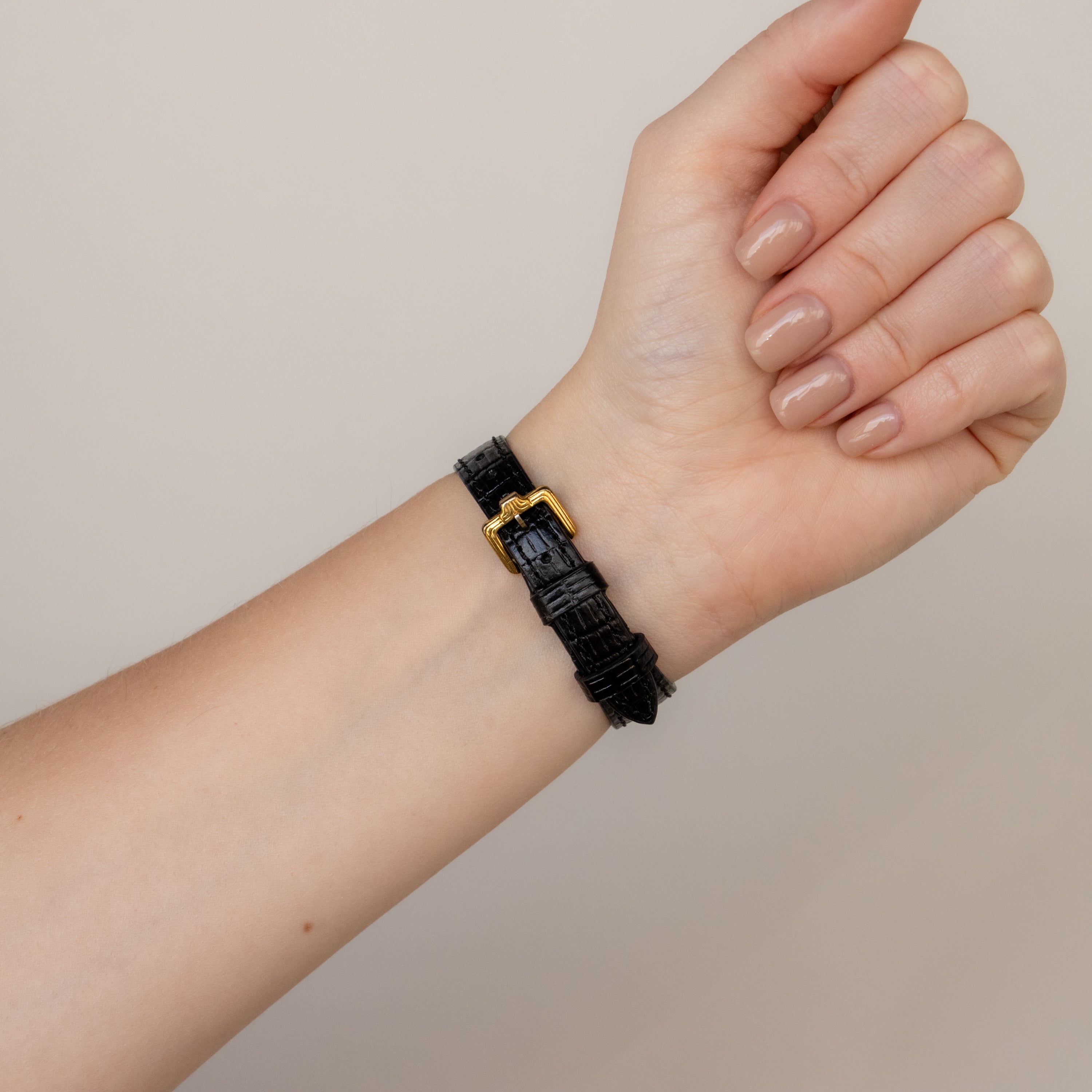 Vintage Lanvin Black Strap Two Tone Watch