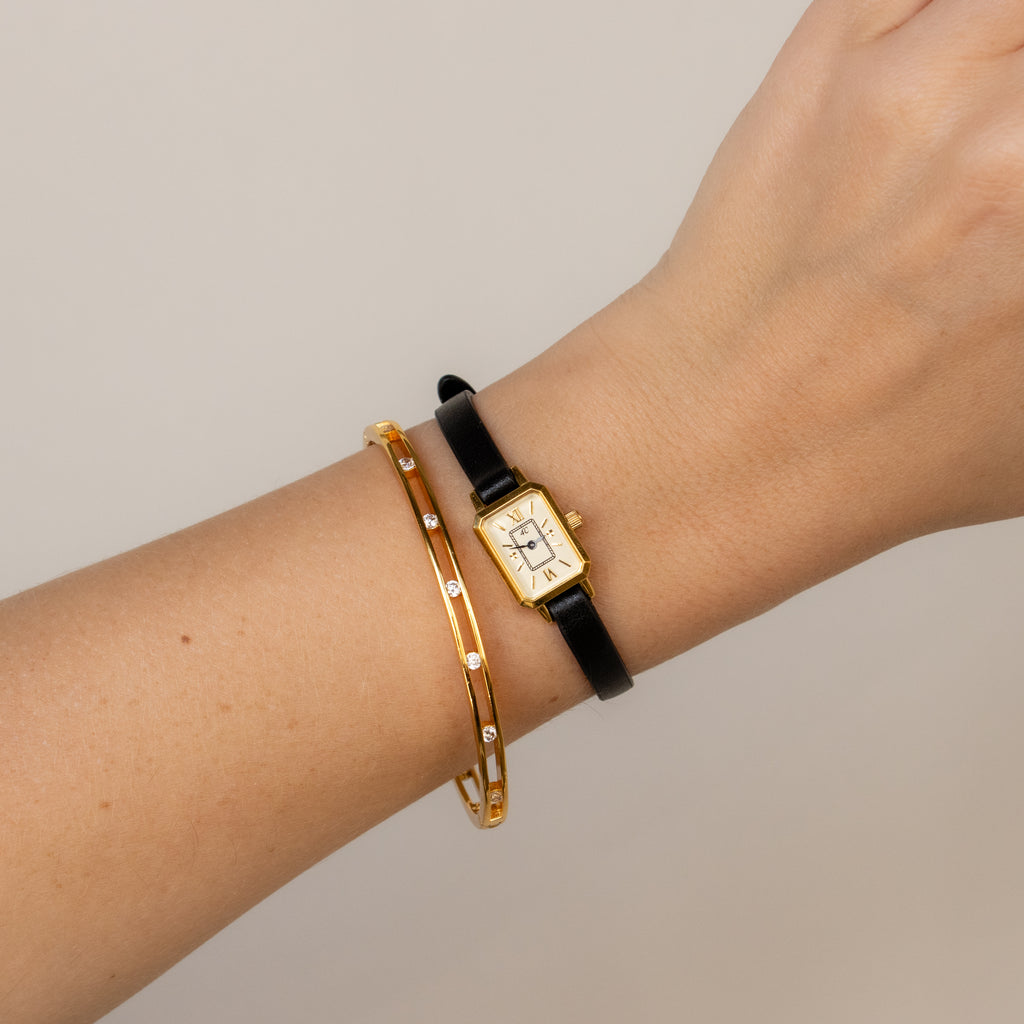 Vintage 4ºC Rectangular Gold Watch