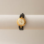 Vintage Enicar Swiss Black Strap Gold Watch
