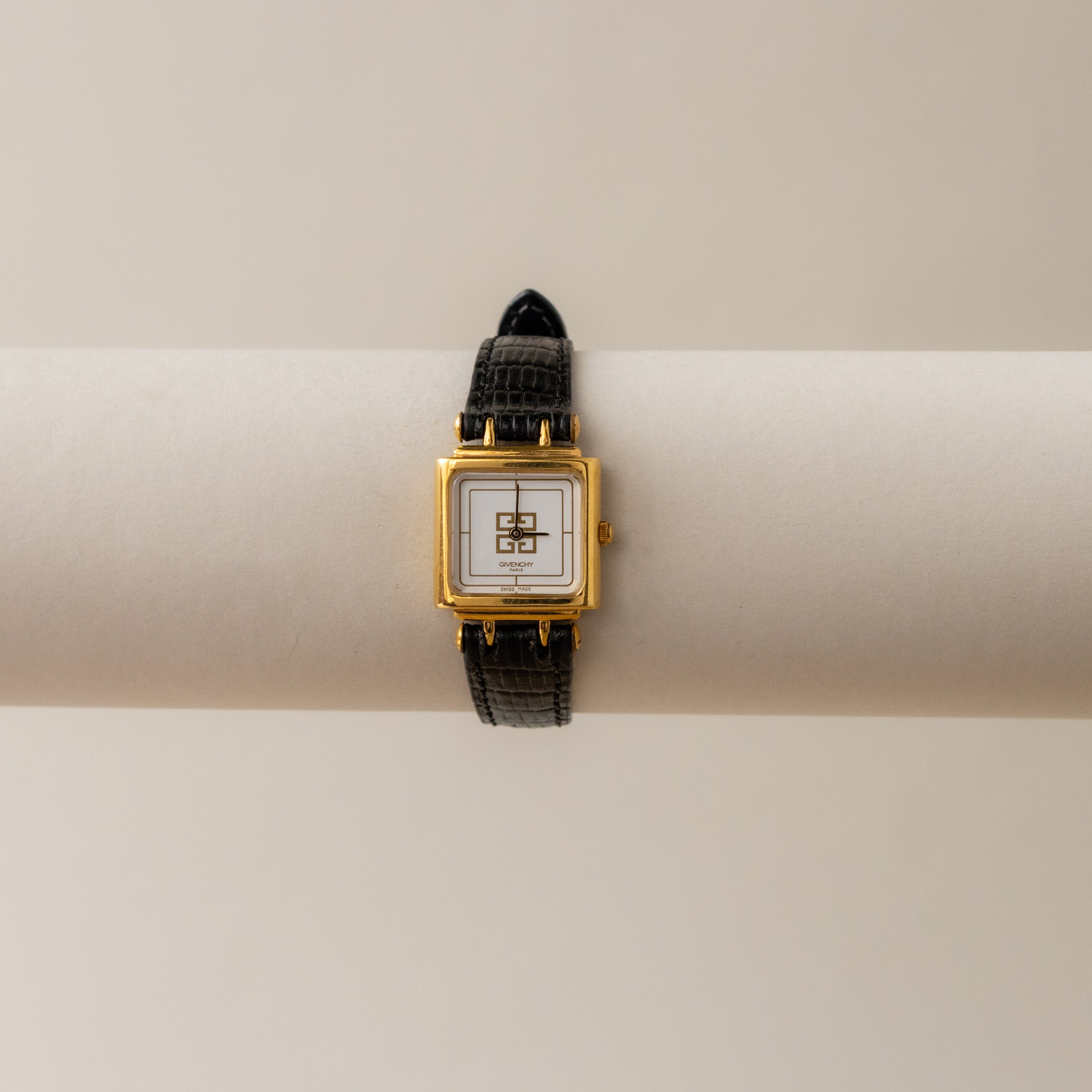 Vintage Givenchy Swiss Square Gold Watch