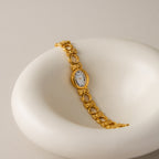 Vintage Nina Ricci Swiss Oval Link Gold Watch
