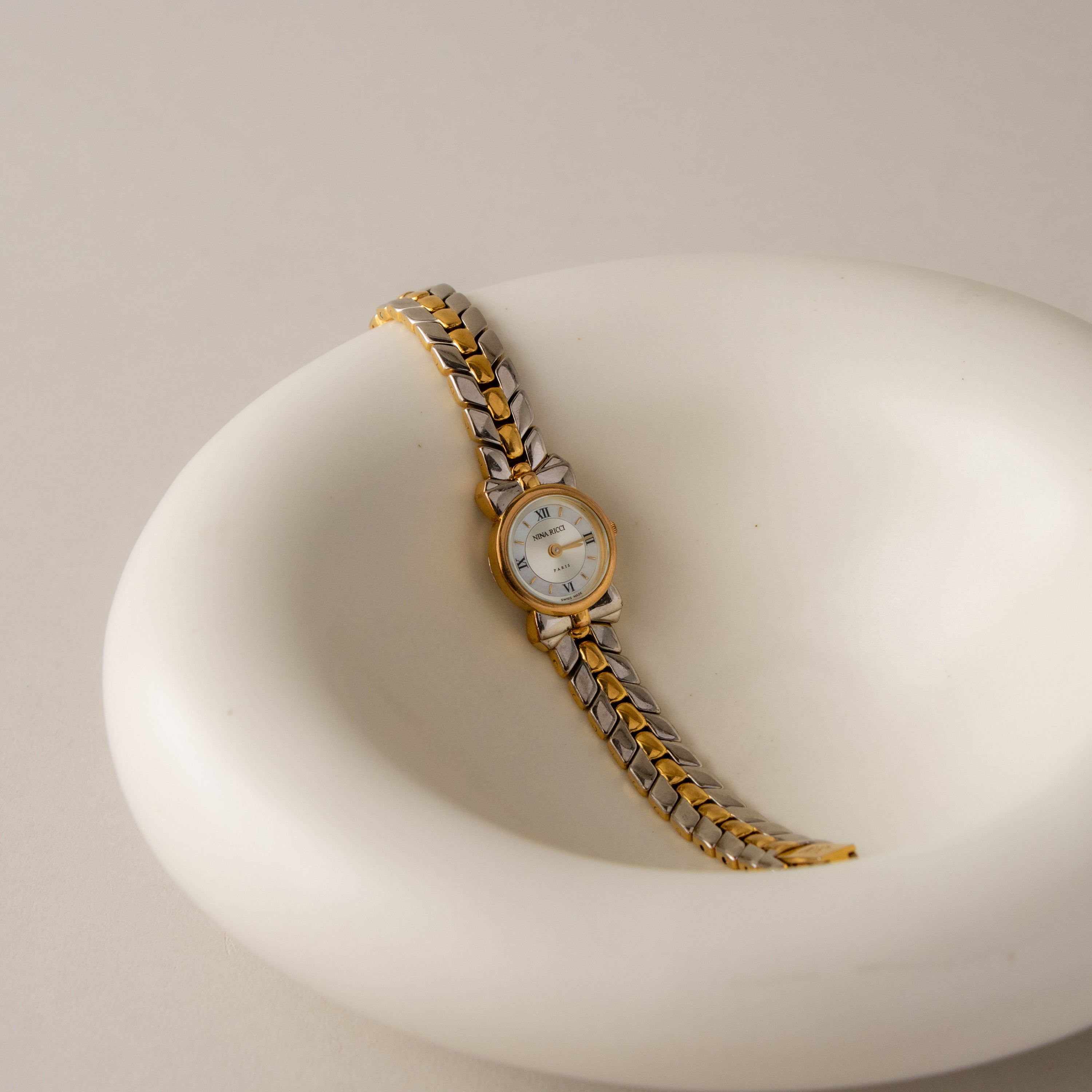 Vintage Nina Ricci Swiss Bold Two Tone Watch