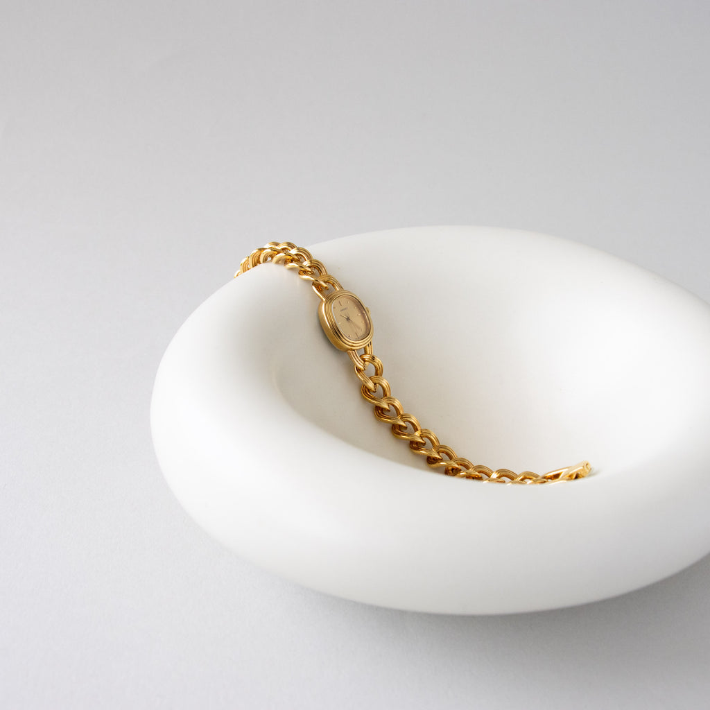 Vintage Seiko Curb Chain Gold Watch