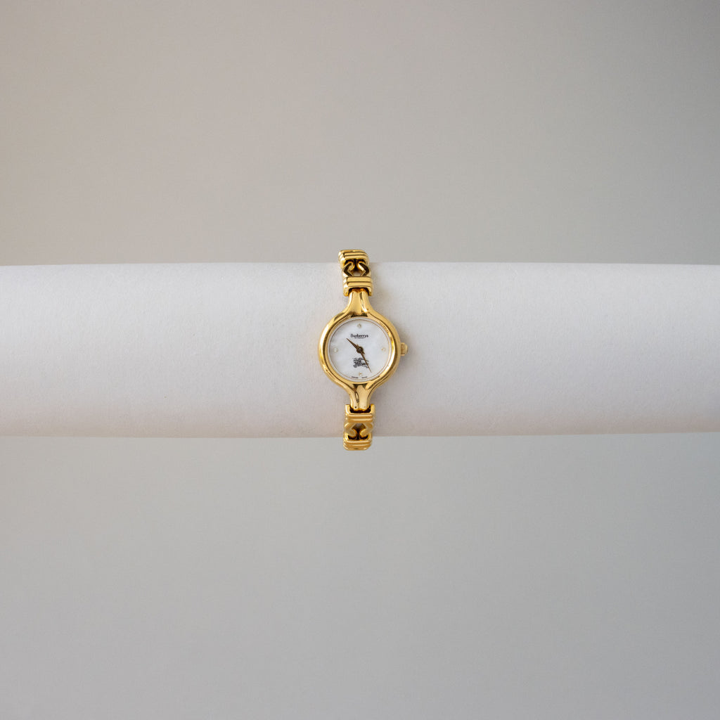 Vintage Burberrys Swiss Equestrian Gold Watch