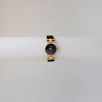 Vintage Gucci Swiss Midnight Leather Horsebit Gold Watch