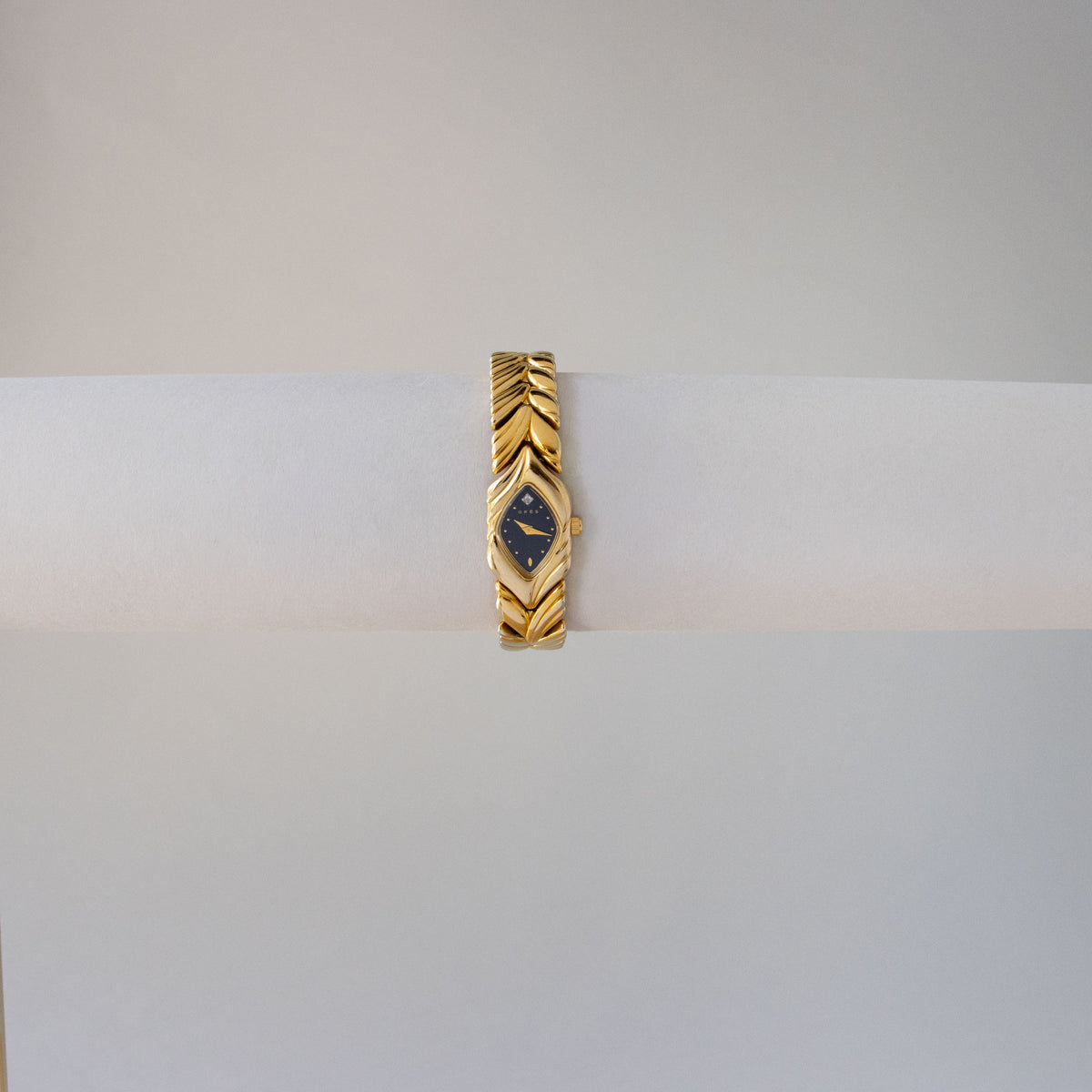 Vintage Gres Midnight Leaf Link Gold Watch