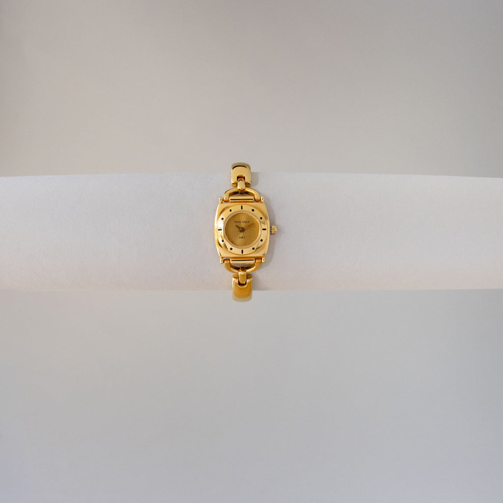 Vintage Fine Gold Bold Link Gold Watch