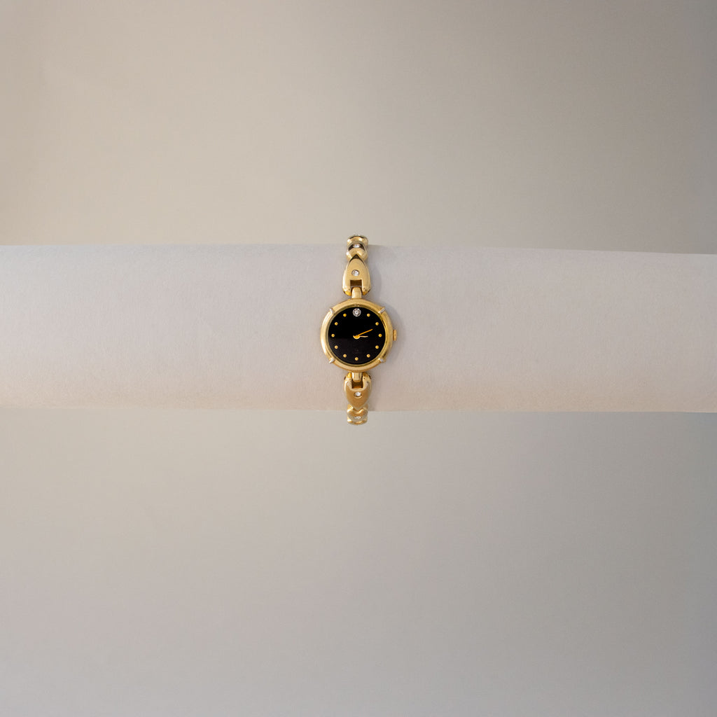 Vintage Gianni Accardi Midnight Diamond Gold Watch