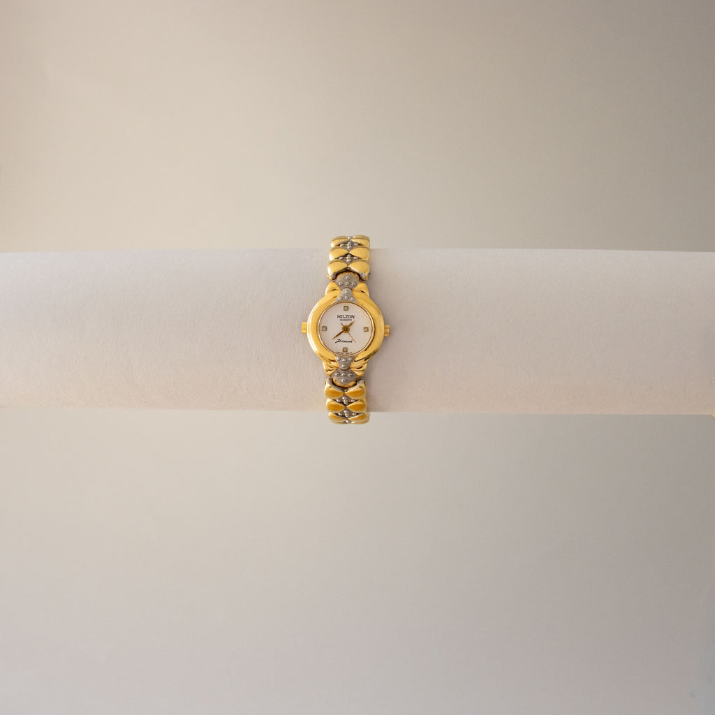 Vintage Hilton Round Diamond Two Tone Watch