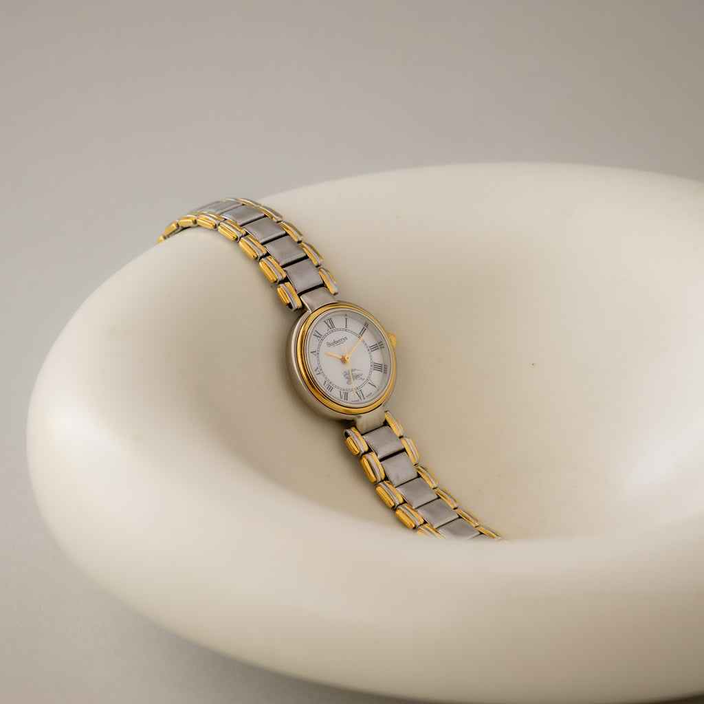 Vintage Burberrys Swiss Roman Two Tone Watch