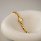 Vintage Seiko Dainty Ball Beaded Gold Watch