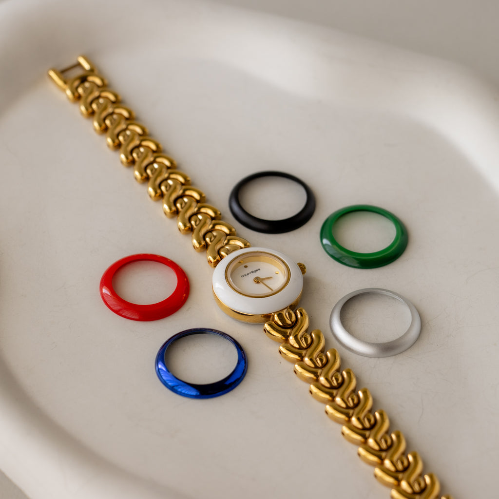 Vintage Courrèges Swiss Bezel Gold Watch