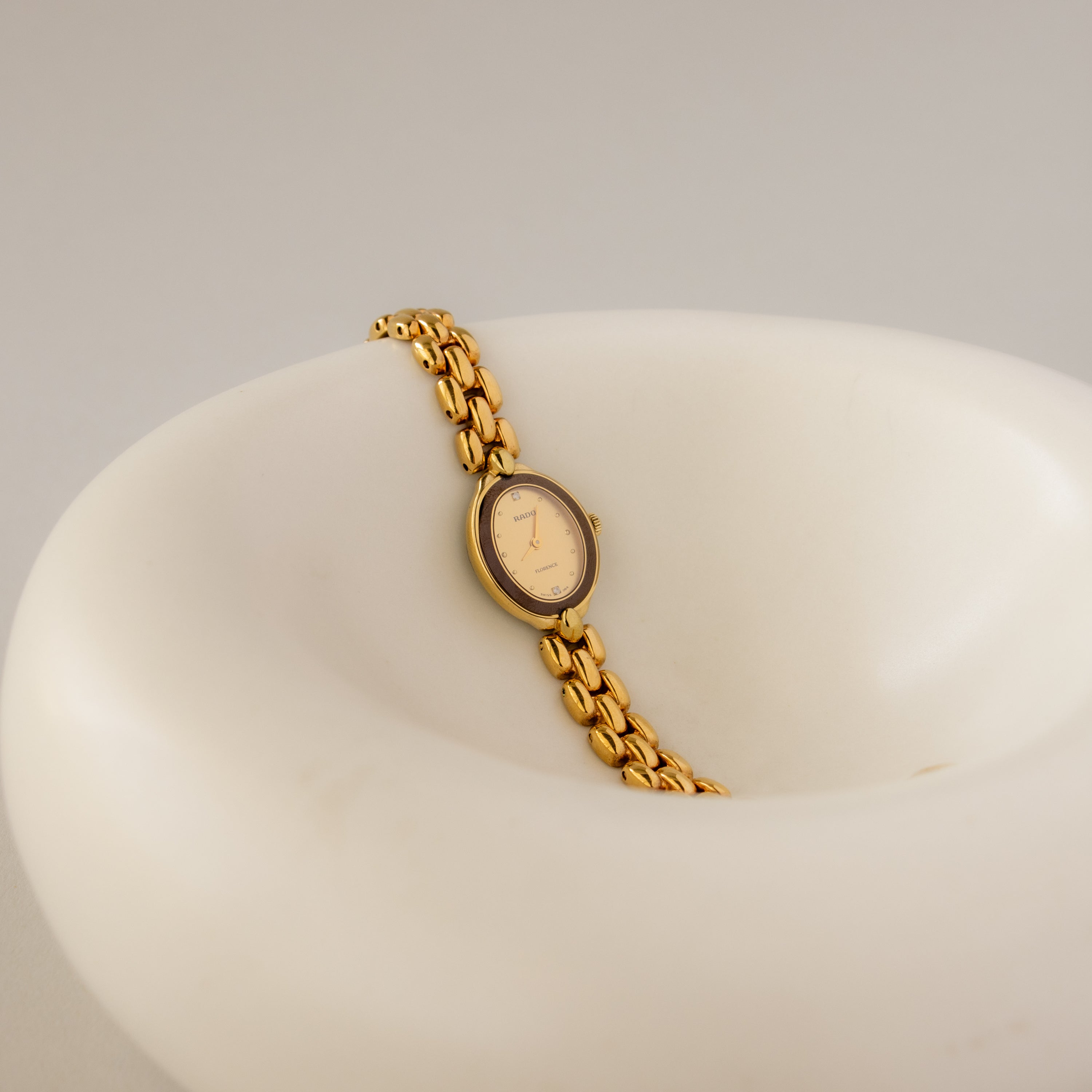 Vintage Rado Swiss Florence Oval Gold Watch