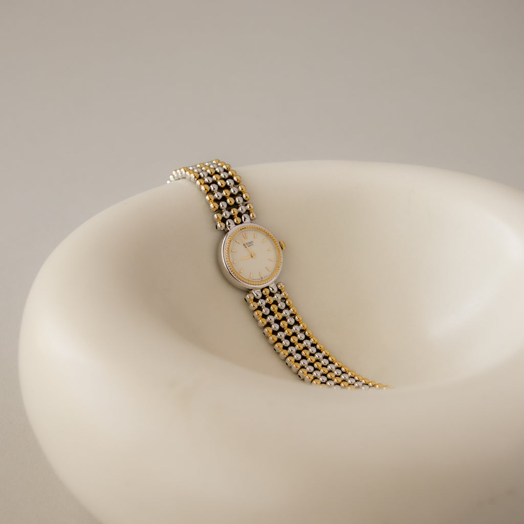 Vintage Seiko Beaded Two Tone Watch